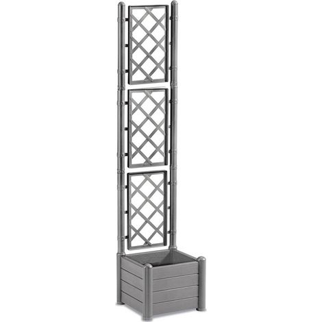 Fioriera con vaso largo QUADRATO cm 43X43 Spalliera Grigliata alta cm 195 separe' grigio graticola rampicante modulabile e componibile Esterni Giardini Terrazze separatore ambienti locali commerciali (1/5)