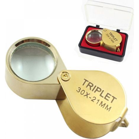 Bijoutier Eye Loupe Verre loupe 30x Loupe avec Boîtier 30x Loupe de Poche Pliable en Verre Loupe Botaniste Loupe Bijoutier 30X Loupe de Poche pour Bijoutier Horloger Lecture de Journal (1/5)