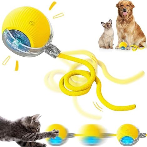Rolling Ball for Cats and Dogs, Interactive Rolling Ball for Cats, Interactive Dog Toy Ball That Moves by itself (Grey) (1/5)