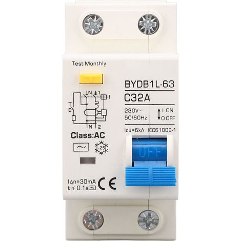 Fehlerstromschutzschalter (1P+N), 30 mA, Typ: AC-Mini-Leistungsschalter, 230 V, 32 A (1/5)