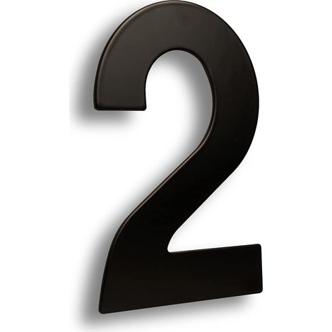 Numero 2 en acero inoxidable 152 mm Negro