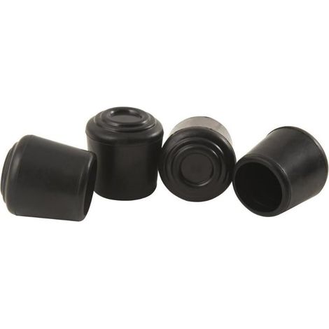 Embouts De Pied De Chaise - Caoutchouc Noir - Diamètre 25 mm - Pour Parquet Carrelage Linoléum - 4 Pièces (1/4)