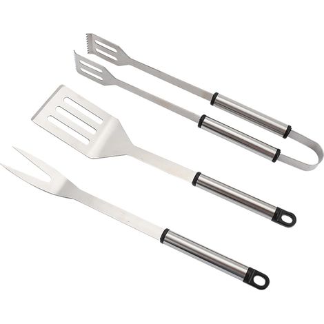 Master Grill&ampParty MG115 - Set of ustensiles de barbecue avec fourchette, pelle et pince, acier inoxydable, accessoires de barbecue of 36 cm