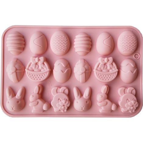 à chocolat en silicone à 18 cavités en forme de lapin de (1/4)