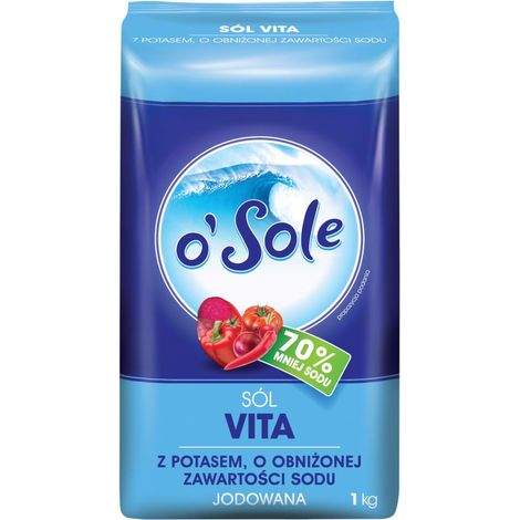 O'Sole Vita Salz mit Kalium, reduziertem Natriumgehalt, jodiert 1 kg
