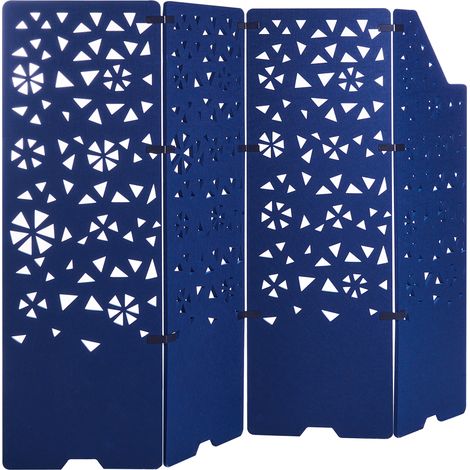 Separador acústico biombo plegable de 4 paneles azul marino Starry (1/5)