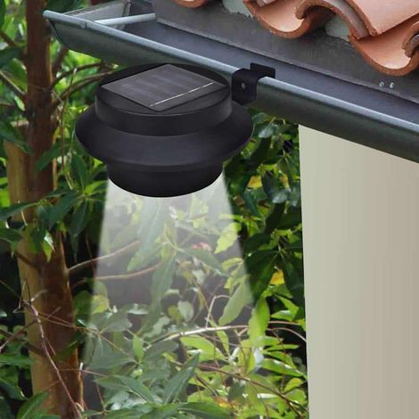 Outdoor Solar Lamp Set 6 pcs Fence Light Gutter Light Black (1/5)