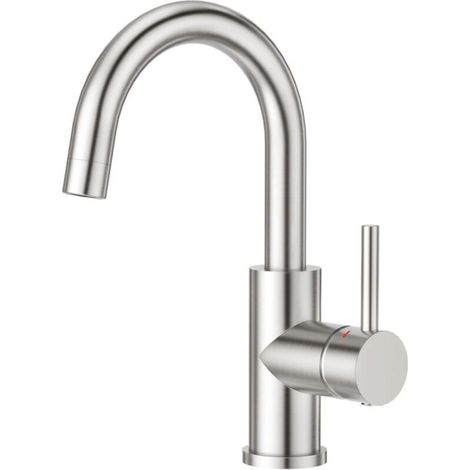 Robinet de lavabo de salle de bain en nickel brossé, mitigeur pivotant à 360 degrés pour cuisine (1/5)