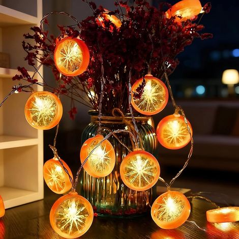 Guirlande lumineuse Orange 3m 20LED Orangenscheiben pile (1/5)