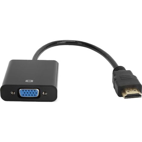Adaptateur HDMI vers VGA Noir pour PC, Ordinateur Portable, Moniteur et Projecteur (1/5)