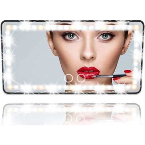 Miroir De Courtoisie Voiture avec 60 LED pour Voiture Pare-Soleil Miroir de Maquillage avec Interrupteur Tactile Retroviseur PZCC (1/4)