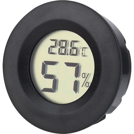 Hygromètre Thermomètre Numérique pour Humidor à Cigares Hilitand - Cadran Noir Ronde (1/5)