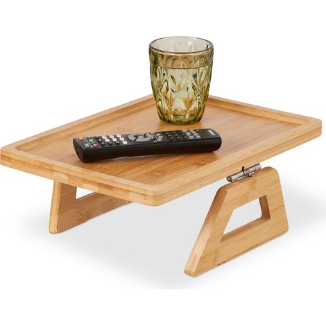 Pratico vassoio da portata pieghevole per bracciolo 50 x 30 x 5 cm in bambù naturale 130014678