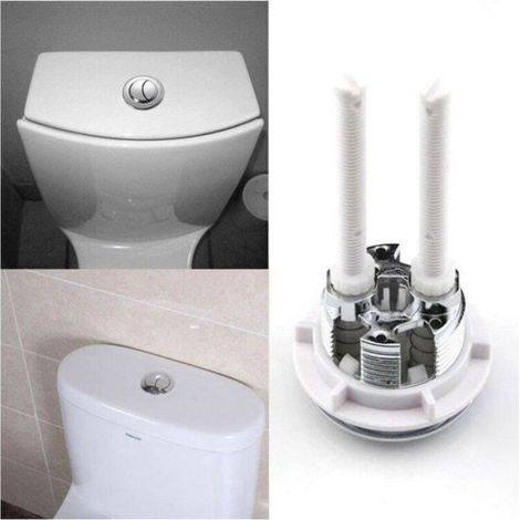 Bouton poussoir WC - Unbrand - 38 mm - Double poussoir - Chromé - Haute pression - Accessoires WC - Pompage efficace (1/5)