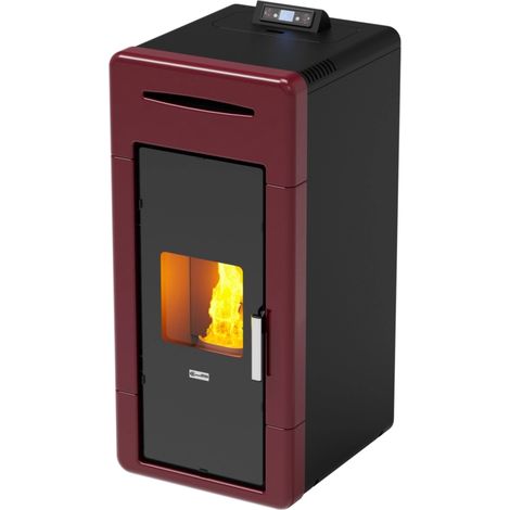 termostufa a pellet canadian stove "idro ceramic 20" bordeaux 18 kw