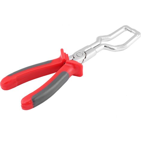 Pince extraction collier flexible conduite carburant essence auto, acier 45, rouge argenté, 22x6.5 cm, 1 pièce (1/5)