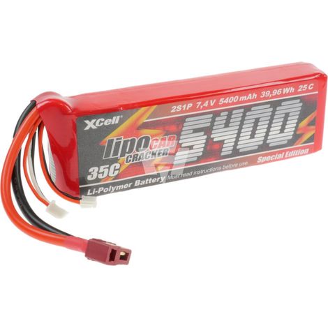 XCell LiPo Cracker AUTO 7,4 V / 5400 mAh 2S1P, 35C, presa a T