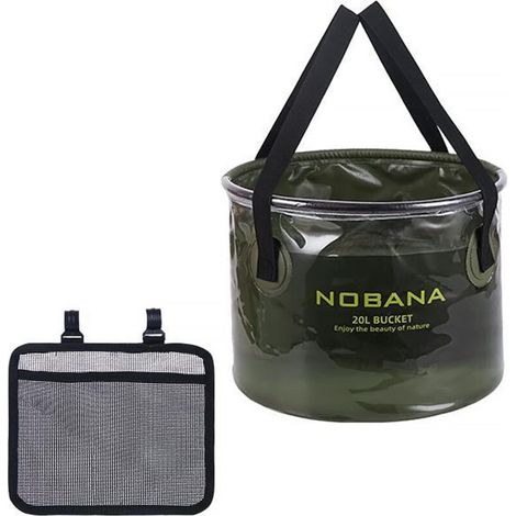 Seau Pliable Seau Pliant Portable 20L avec Poche Filet Latérale pour Camping Pêche Parti Jardin Voyage Randonnée Seau de Lavage Cuvette Pliable Bocal à Eau Pliant (1/5)