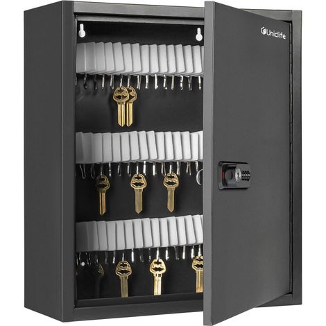 100 Positions Armoire à Clés à Fente avec Combinaison et Serrure à Clé Réinitialisable Boîte à Clés avec Casiers à Fentes Étiquettes Blanches pour Étiquettes de Clés et Stylo Permanent (1/5)
