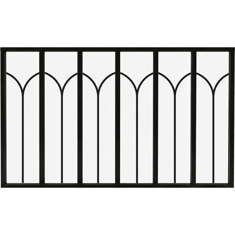 Verrière atelier intérieure aluminium noir 6 vitrages 201 x 117 cm - Décor art déco - Arcade - noir et transparent - Verre trempé (1/5)
