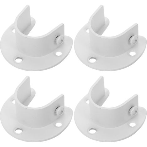 Lot de 4 supports de fixation pour tringle à rideau de douche, supports d'extrémité pour tringle de penderie, en acier inoxydable en forme de U (1/5)