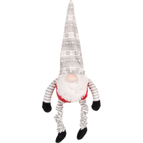 Jouet Noël Gnome gris et rouge Bardo 58 cm pour chien - Flamingo (1/3)