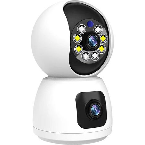 F-freie Heimüberwachungskameras, Heimkameras für den Innenbereich  Vision Home Cameras – Haustiermonitor mit zwei Objektiven, Bewegungserkennung, Audio