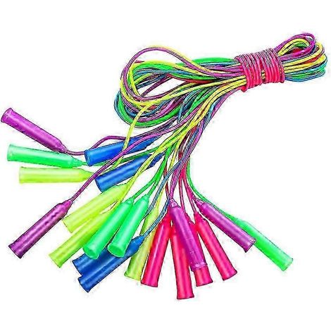 Lot de 12 cordes à sauter réglables pour enfants, en plastique, pour le fitness, utilisation intérieure et extérieure. (1/3)