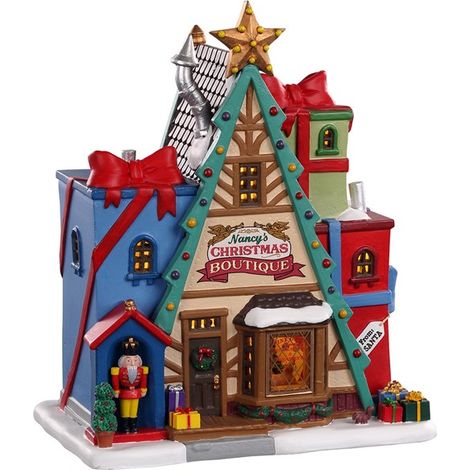 Boutique di Natale di Nancy, edificio illuminato per villaggio di Natale in porcellana (1/3)