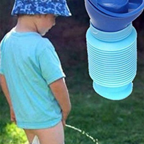 Tragbares, faltbares Urinal (750 ml) für Damen und Herren, wiederverwendbare Urinflasche, Mini-Toilette für Camping, Reisen und Outdoor-Aktivitäten (1/4)