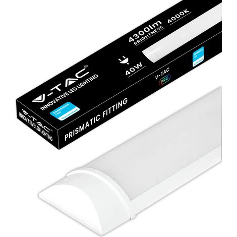V-TAC Plafoniera LED Lineare da Soffitto 120 CM - 40W - Chip Samsung - Lampada Rettangolare 4300 Lumen IP20 per Parete, Garage, Negozio - Tubo LED - Luce 4000k Bianca Naturale