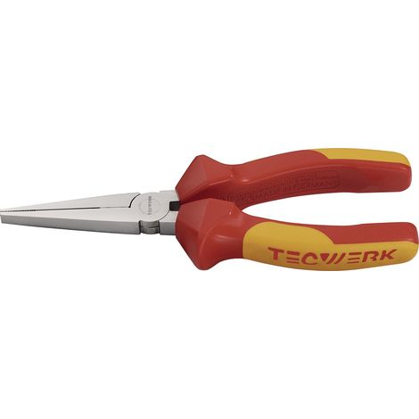 Pinzas de punta larga Longitud total 160mm Alicate cromado largo, plano VDE Fundas multicomponente TECWERK (1/4)