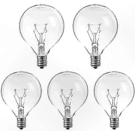 Ampoules incandescentes à culot E12 de 25 W lot de 5 lampes chauffantes en verre pour diffuseurs de parfum et d'huiles essentielles (1/5)