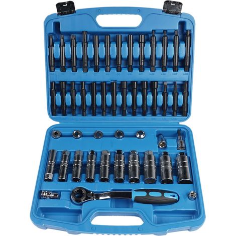 47 pièces Outil Demontage Amortisseur Voiture pour le montage et démontage têtes amortisseurs et d'écrou jambe force d'amortisseur, Adaptateur 3/8" et 1/2" (1/5)