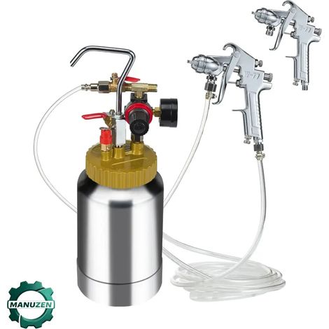 Manuzen - Pistolet à peinture avec pot sous pression 2 L – buse 1,8 mm — 2 L (0,5 gal) (1/5)