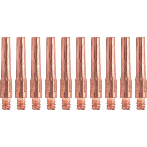 10 Stück Kontaktspitzen M6, leitfähige Düse, Kupferdrahtzufuhr, Schweißpistolenzubehör, 45 x 7,5 x 1,2 mm (1/5)
