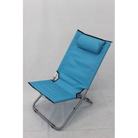 Transat chilienne pliant Structure en Acier, revêtement en tissu oxford 600D Bleu mod. Alta Steel (1/2)