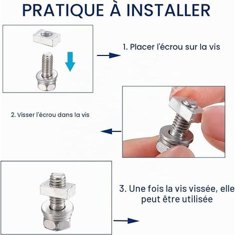 RUNCCI-YUN Vis et écrous de batterie de moto,M6x10/12/16/18/20mm d'écrous et vis de bornes de batterie de moto Boulon de Batterie Scooter pour VTT scooter vélo scooter bricolage (1/4)