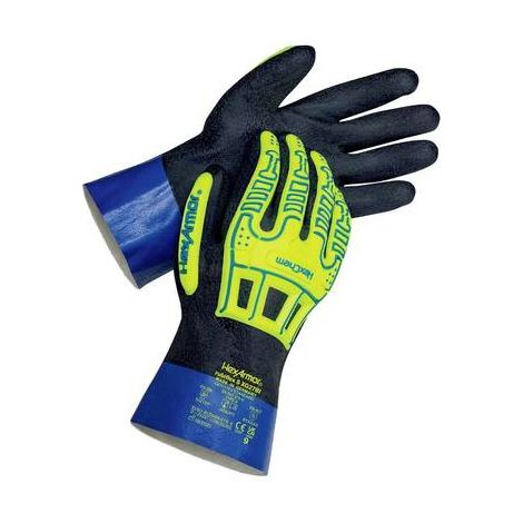 HexArmor 6070809 Rubiflex S Guantes Protección Química Negro Azul