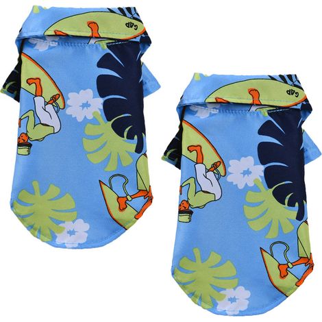 2 gilets d'été pour chien, imprimé surf, polyester respirant, pour petits chiens et chiots Bichon (1/5)
