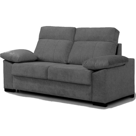 Sofa Cama 3 plazas con Colchón 140x190 Sistema apertura italiana Color tapizado Gris oscuro