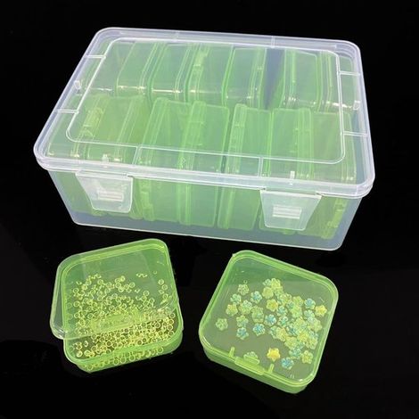 Organisateur de perles – 15 boîtes de rangement pour légumes avec couvercles – Mini boîtes rectangulaires en plastique pour petits accessoires et bijoux (1/5)