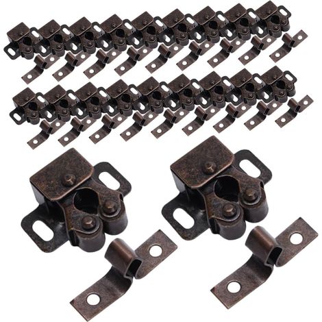 Lot de 20 loquets à double rouleau pour porte placard avec gâche (1/5)