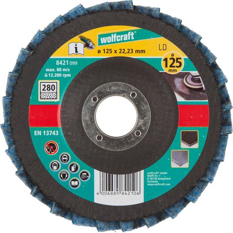 Wolfcraft Dischi abrasivi a lamelle feltro/panno, Ø125 - 8421099