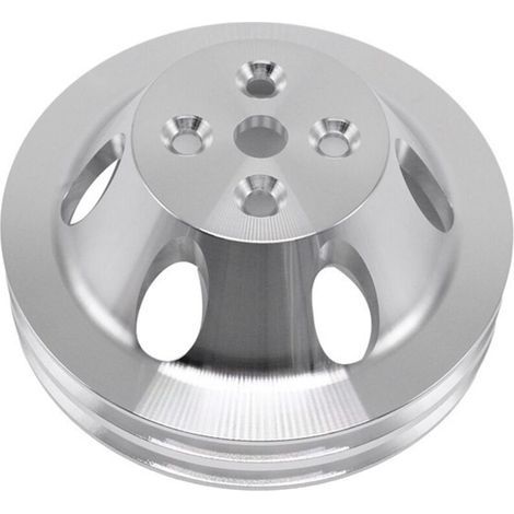 1 couleur : Argent Matériau : Poulie de pompe à eau courte à double gorge en alliage d'aluminium BBC SWP… (1/5)