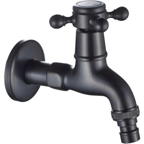 Robinet mural en laiton pour eau froide, pour salle de bain, toilettes, lavabo, machine à laver, robinetterie de jardin, finition bronze huilé (1/5)