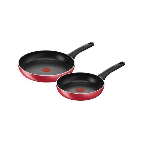 Lagostina 010254600002 Cucina Mediterranea Set 2 Padelle Antiaderenti Alluminio Titanium Easy Induzione Thermo-Signal Ø 24 28 cm colore Rosso (1/4)
