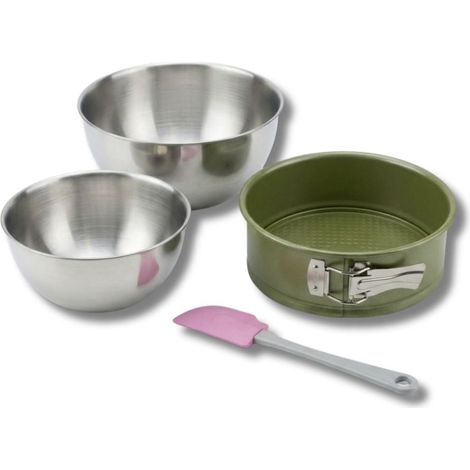 Set de 4 ustensiles de pâtisserie moule à manqué 2 bols et spatule Zenker Green Vision (1/5)