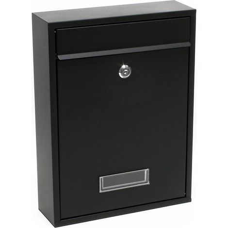Boite Aux Lettres Murale Courrier Noir Revêtement Par Poudre V2 (1/3)