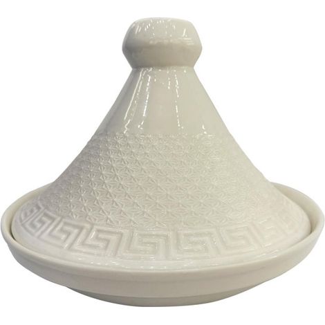 Plat à Tajine en Porcelaine "Clélia" 25cm Blanc